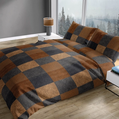 Dekbedovertrek Romanette Condotti Bruin Grijs Flanel