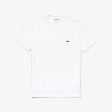 T-Shirt Lacoste TH6710 V-Neck White Herren