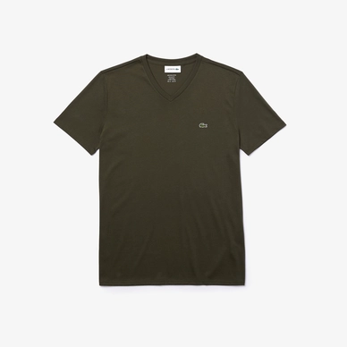 T-Shirt Lacoste Men TH6710 V-Neck Khaki Groen