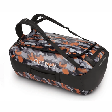 Reisetasche Osprey Transporter 65 Black/Orange Camo