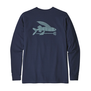 Long Sleeve T-Shirt Mens L/S Flying Fish Responsibili-Tee Classic Navy