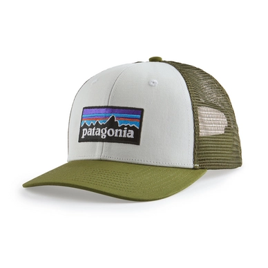 Cap Patagonia Unisex P-6 Logo Trucker Cap White w/Palo Green