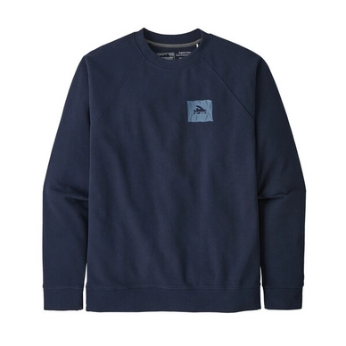 Pull Patagonia Homme Fly the Flag Organic Crew Sweatshirt New Navy