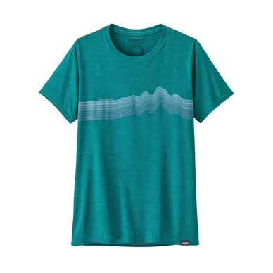 T-Shirt Patagonia Women's Cap Cool Daily Graphic T-Shirt in Borealis Green X-Dye