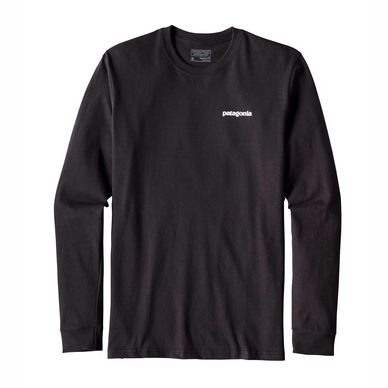 Long Sleeve T-Shirt Patagonia Men's L/S P-6 Logo Cotton Black
