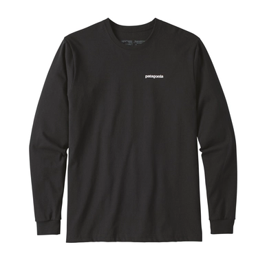 Long Sleeve T-Shirt Patagonia Men's P-6 Logo Responsibili-Tee Black