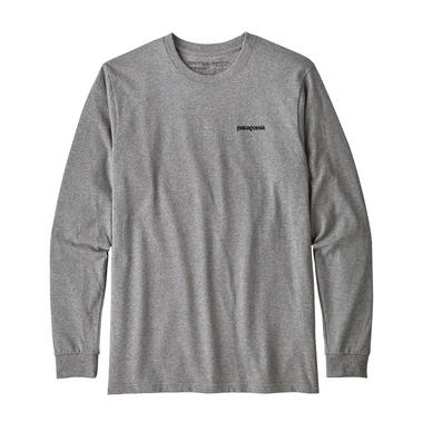 Long Sleeve T-Shirt Patagonia Men's P-6 Logo Responsibili-Tee Gravel Heather