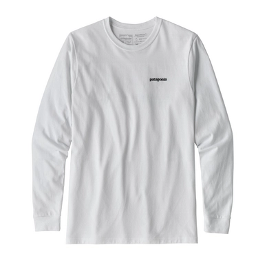 Long Sleeve T-Shirt Patagonia Men's P-6 Logo Responsibili-Tee White