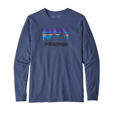 Long Sleeve T-Shirt Patagonia Men's Shop Sticker Responsibili-Tee Dolomite Blue