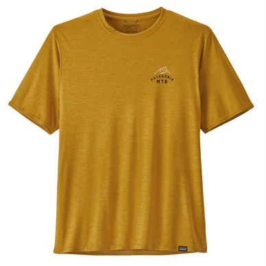 T-Shirt Patagonia Men Cap Cool Daily Graphic Shirt MTB Crest Hawk Gold X-Dye
