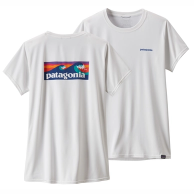 T-Shirt Patagonia Women Cap Cool Daily Graphic Shirt Boardshort Logo White