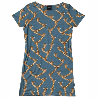 T-Shirt Dress SNURK Women Giraffe Blue