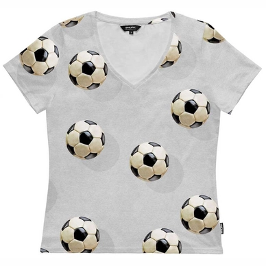T-Shirt V-Neck SNURK Women Fussball Grey