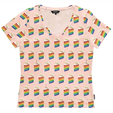 T-shirt Col V SNURK Women Rainbow Cake
