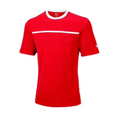 Tennisshirt Wilson Team Crew Rot Weiß Herren