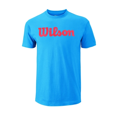 Tennisshirt Wilson Script Cotton Tee Blithe Hot Coral Herren