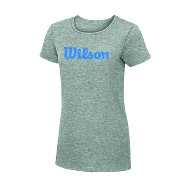 Tennis Shirt Wilson Women Script Cotton Tee Heather Grey
