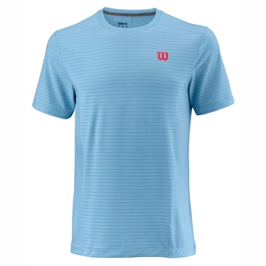 Tennis Shirt Wilson Men Linear Crew Airy Blue