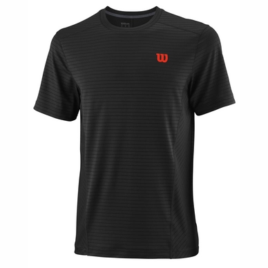 Tennis Shirt Wilson Men Linear Crew Black Pro Staff Red