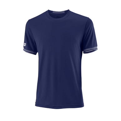 T-shirt de Tennis Wilson Men Team Solid Crew Blue Depths White