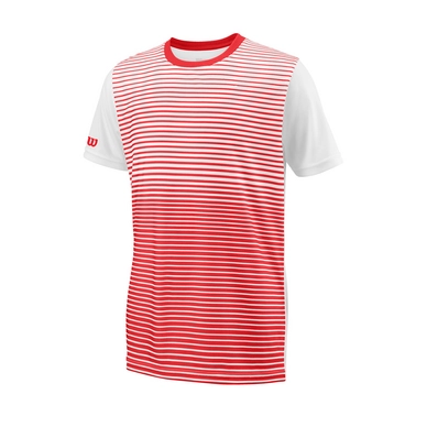 Tennis Shirt Wilson Boys Team Striped Crew Red White