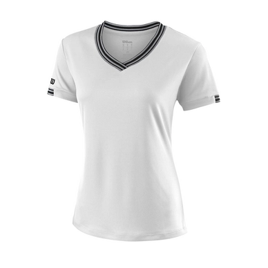 Tennisshirt Wilson Team V-Neck Weiß Damen