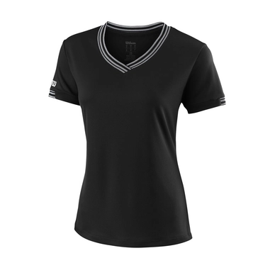 T-shirt de Tennis Wilson Women Team V-Neck Black