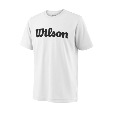 Tennisshirt Wilson Youth Team Script Tech Weiß Schwarz Kinder