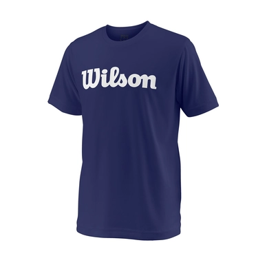Tennisshirt Wilson Youth Team Script Tech Blue Depths White