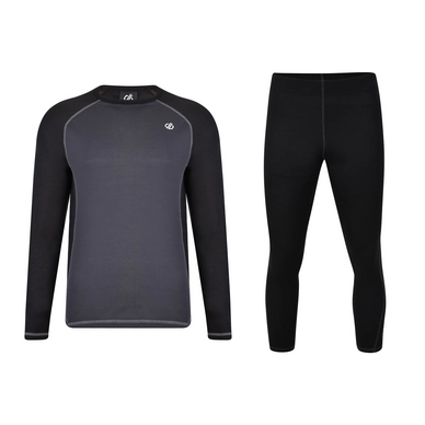 Ensemble Maillot de Corps Dare2B Mens Exchange Baselayer Set Black Ebony Grey