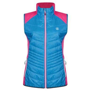 Body Warmer Dare2B Women Airwise Wool Hybrid Vest Blue Jewel Cyber Pink