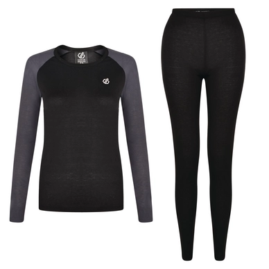 Ondergoed Dare2B Women Exchange Baselayer Set Black Ebony Grey