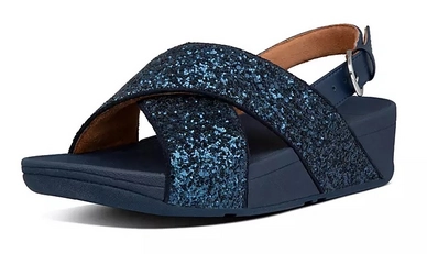 FitFlop Women Lulu Glitter Back-Strap Sandals PU Glitter Midnight Navy