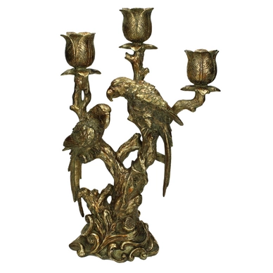 Kandelaar HD Living Parrot Gold 11 x 23,5 x 38 cm