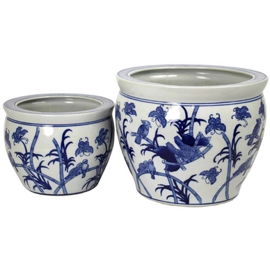 Bloempot HD Living Blue 40,5 x 40,5 x 32,5 cm (2-Delig)