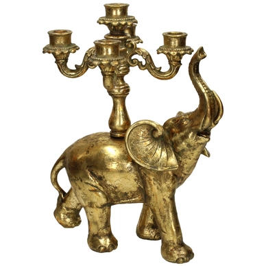Kandelaar HD Living Elephant Gold 19 x 31,5 x 37,5 cm