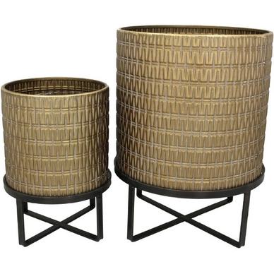 Bloempot HD Living Bronze 32,5 x 32,5 x 41 cm (2-Delig)