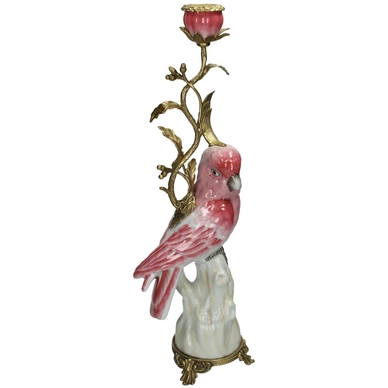 Kandelaar HD Living Bird Pink 10 x 15,5 x 42 cm