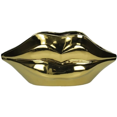 Bloempot HD Living Lips Gold 19 x 43 x 18,5 cm