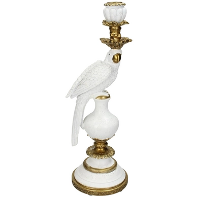 Kandelaar HD Living Bird White 13 x 15 x 39,7 cm Kunststof