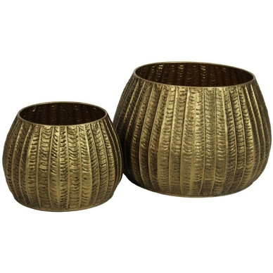 Bloempot HD Living Gold 40 x 40 x 25 cm (2-Delig)