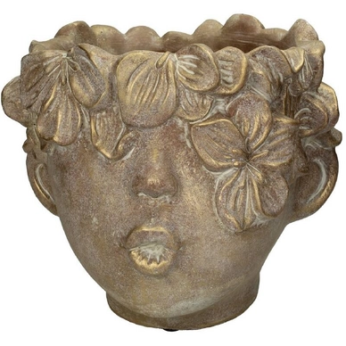 Bloempot HD Living Face Gold 23 x 26 x 21 cm