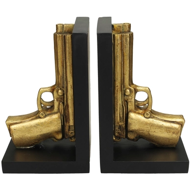 Boekensteun HD Living Gun Gold 10,8 x 25,7 x 21 cm (2-Delig)