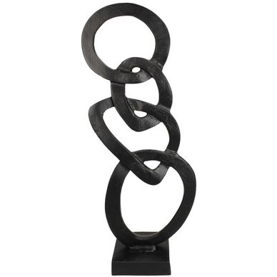 Ornament HD Living Circle Black 11,5 x 18 x 50 cm