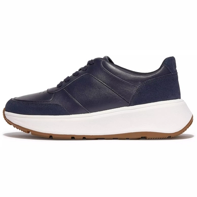 FitFlop Women F-Mode Leather Suede Flatform Sneakers Midnight Navy