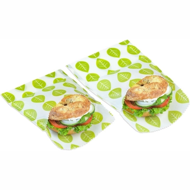 Lunchzakjes Bee's Wax Vegan Sandwich Wrap Geel Groen (2-Delig)