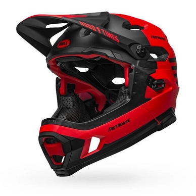 Helm Bell Super DH Spherical Matte Gloss Red Black Fasthouse