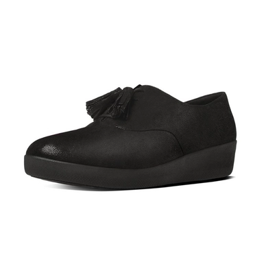 FitFlop Classic Tassel Superoxford Suede Black Snake