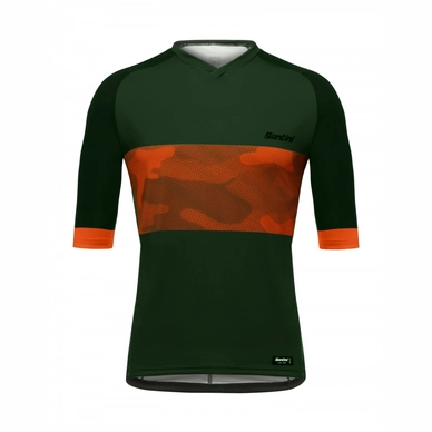 Fietsshirt Santini Men Bosco MTB Jersey With Pockets Military Green