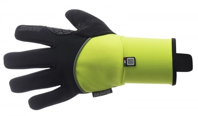 Fietshandschoen Santini Men Deep Double Layer Winter Flashy Yellow